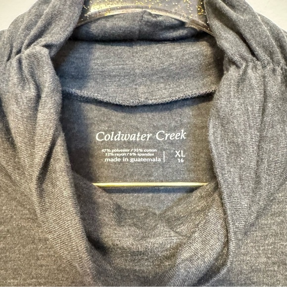 Gray Long Sleeve Cowl Neck Top - Picture 3 of 4